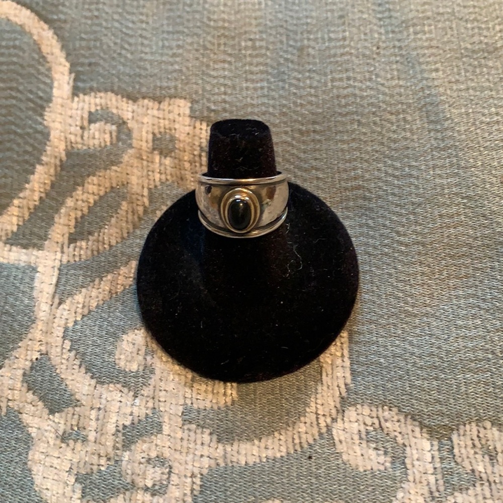 James Avery sterling/gold and onyx ring